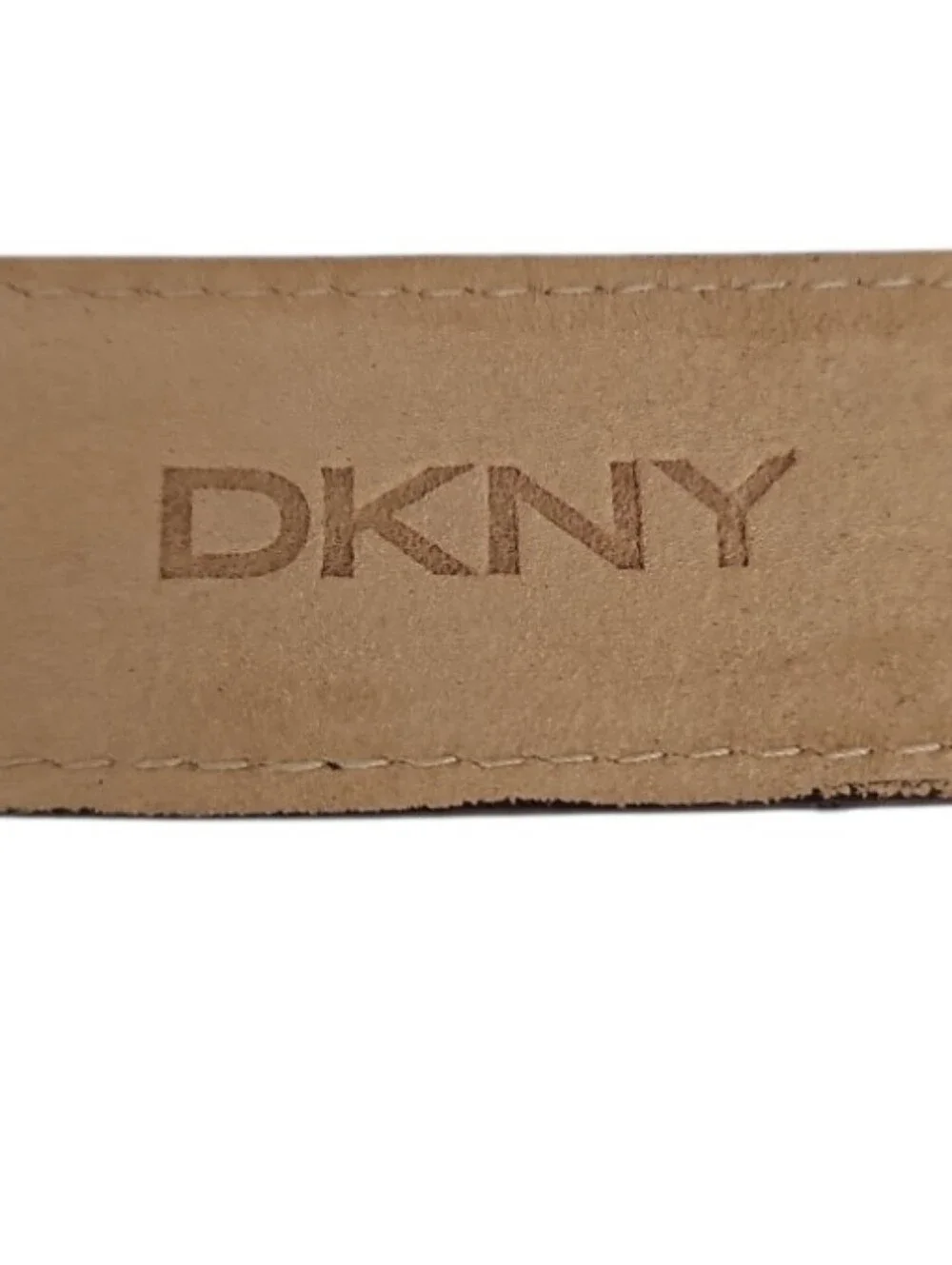 Vintage DKNY Buffalo Calf Leather Belt Women M Brown Made USA Minimalist Classic